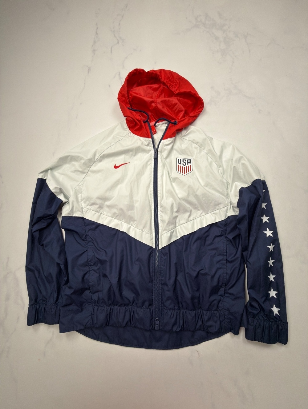 Nike USA Jacket Red White Navy VTG Americana Varsity - Boys XL